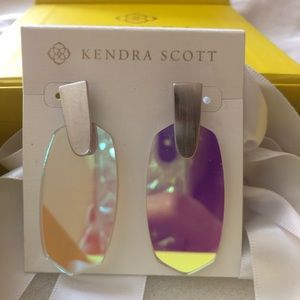 Kendra Scott Iridescent Aragon silver drop